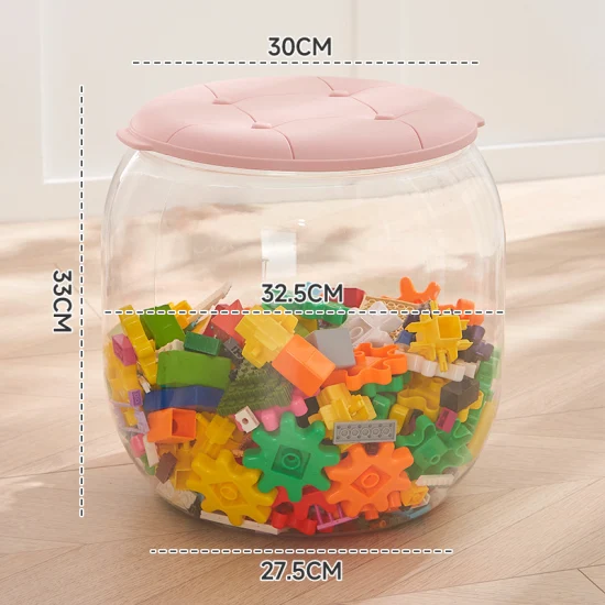 Tabouret de rangement Transparent créatif pour le rangement divers de jouets ménagers