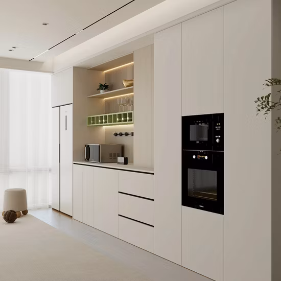 2PAC stratifiés en bois brillant meubles de maison personnalisés armoires de cuisine modernes pour la vente en gros