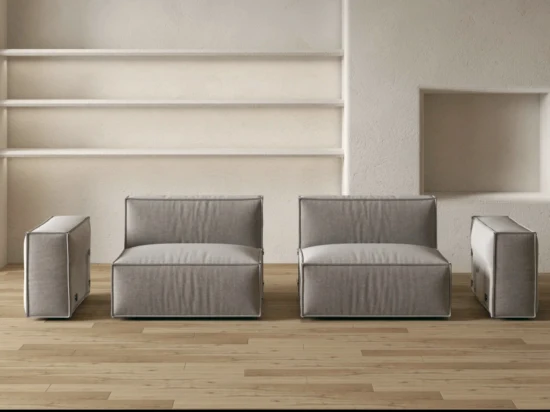 Ensemble de canapé modulaire en cuir et tissu velours de Style italien moderne en forme de U, meubles de salon pour maison et hôtel