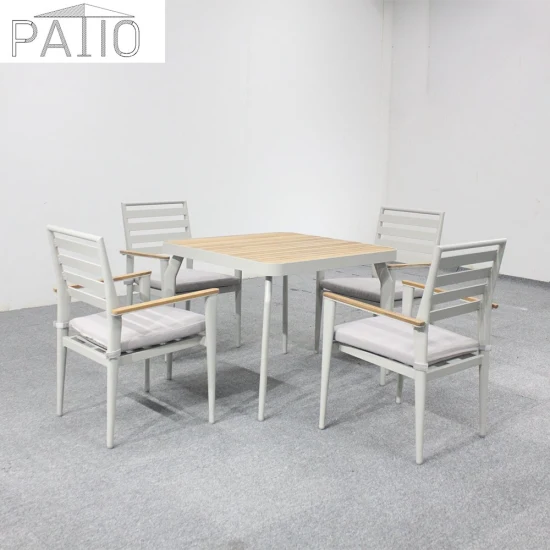 Chinois en gros moderne de haute qualité en plein air maison jardin Patio meubles offre spéciale cadre en aluminium Table et chaise