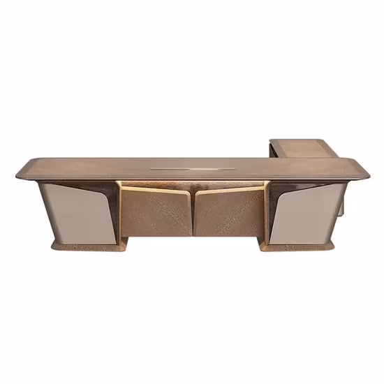 Soyez accueilli avec PDG Manager Executive Wooden Modern Wood Design Home Executive Table de bureau en forme de L